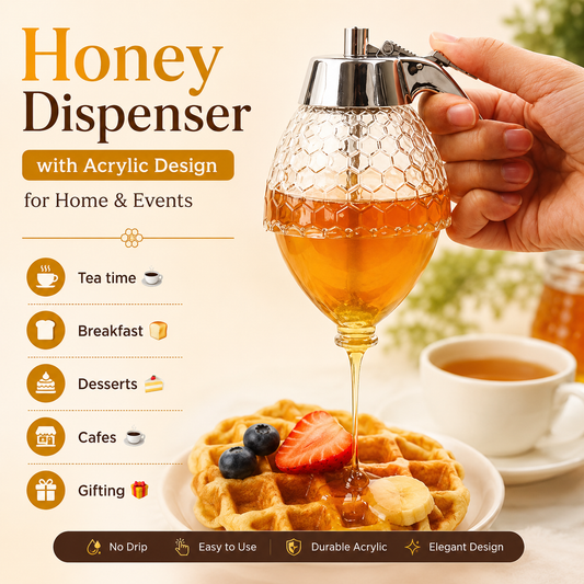 Honey Dispenser with Acrylic Design for Home & Events