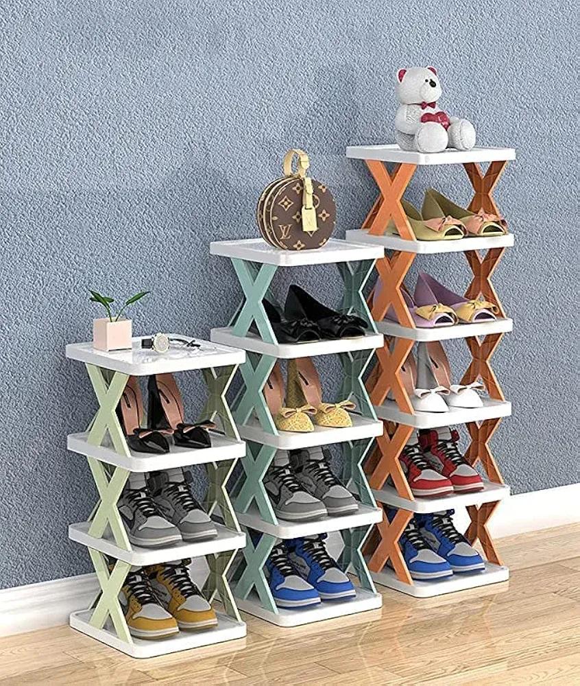 Multicolor Foldable Shoe Rack – Space Saving Storage Organizer for Home, Office & Entryway