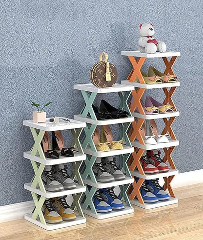 Multicolor Foldable Shoe Rack – Space Saving Storage Organizer for Home, Office & Entryway