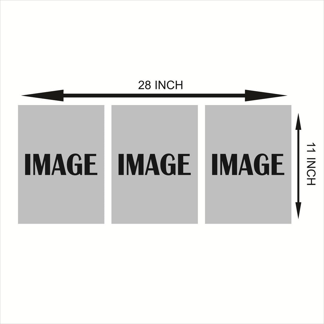 Abstract Art Wall Frame Set (3 Pcs) – Wooden Teal Gold