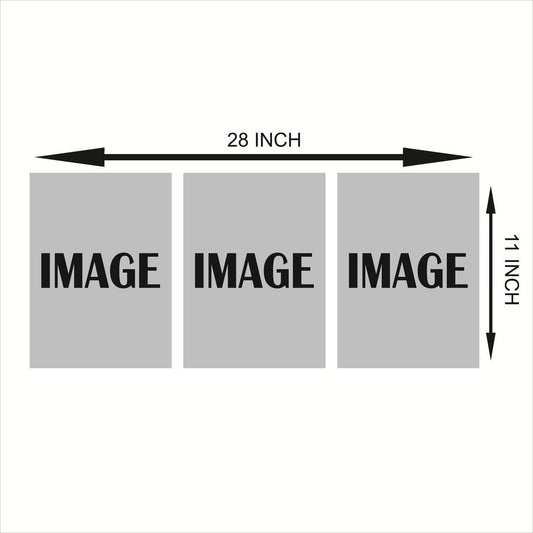 Abstract Art Wall Frame Set (3 Pcs) – Wooden Teal Gold