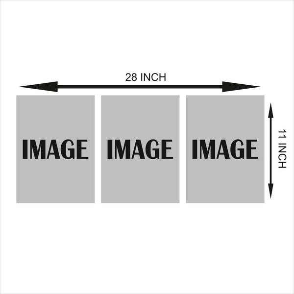 Abstract Art Wall Frame Set (3 Pcs) – Wooden Teal Gold