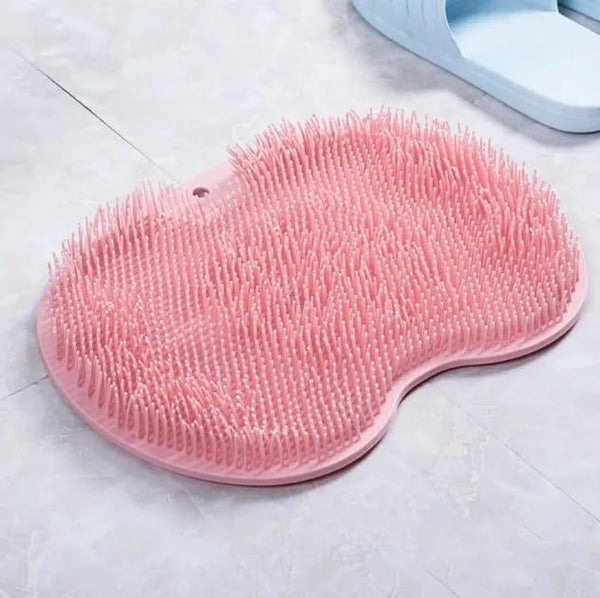 Silicone Foot Scrubber Massager – Soft Exfoliating Foot Cleaning Brush (Pink)