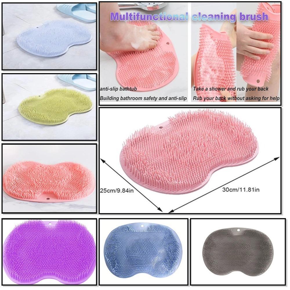 Silicone Foot Scrubber Massager – Soft Exfoliating Foot Cleaning Brush (Pink)