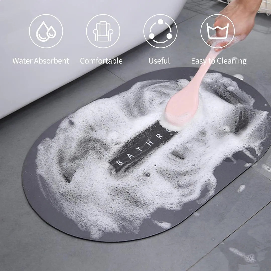 Soft Water-Resistant Bathroom Door Mat – Non-Slip Absorbent Floor Rug