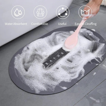 Soft Water-Resistant Bathroom Door Mat – Non-Slip Absorbent Floor Rug