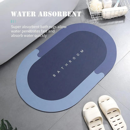 Soft Water-Resistant Bathroom Door Mat – Non-Slip Absorbent Floor Rug