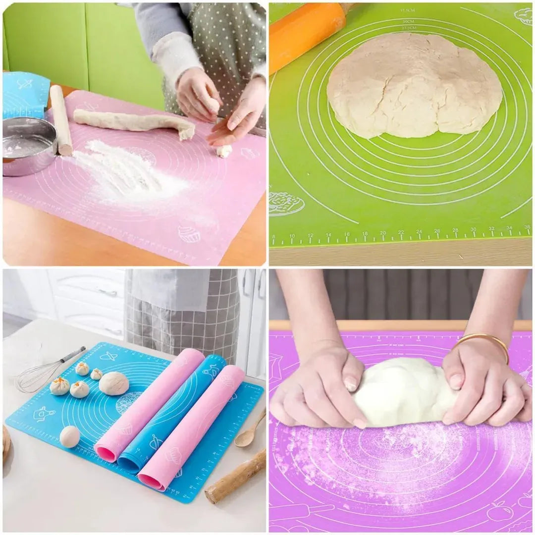Large Silicone Pastry & Roti Rolling Mat – Non-Stick Dough Baking Mat