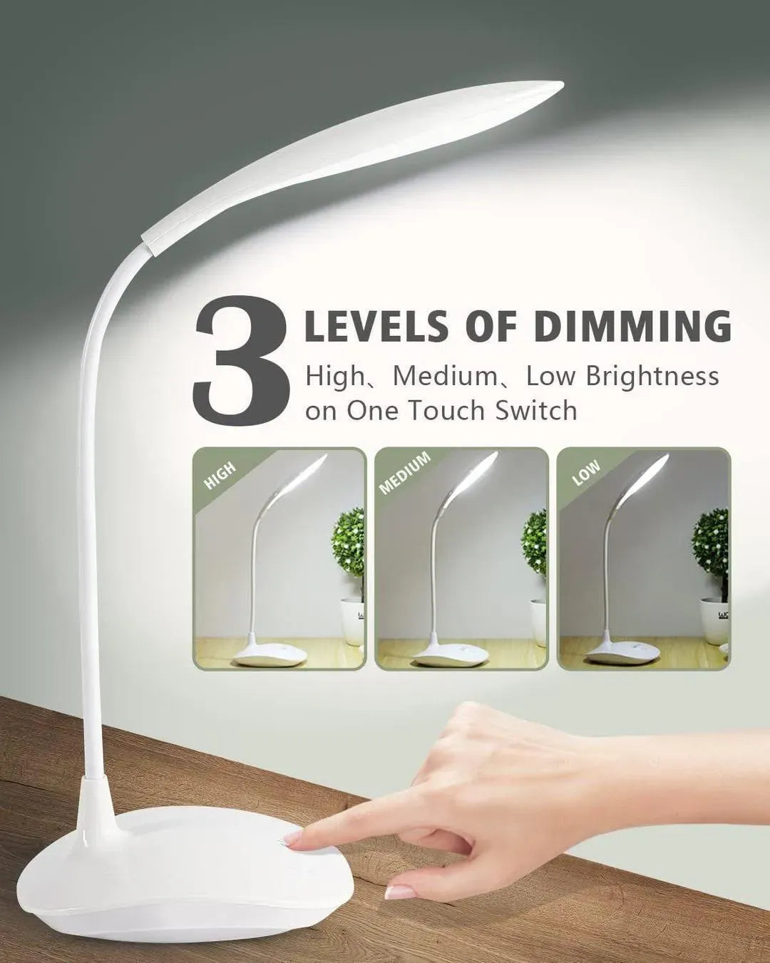 Rechargeable LED Table Lamp Night Light for Home & Office