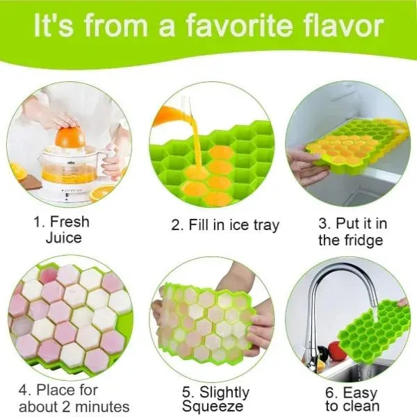 4-in-1 Ice Cube Container with Storage Box – Easy Release Ice Tray