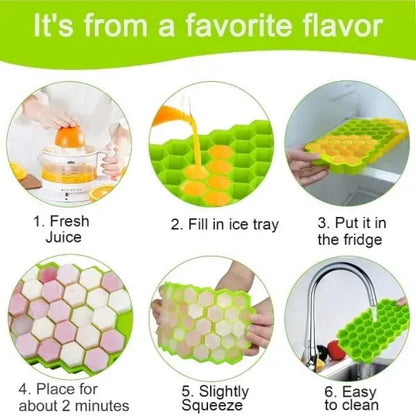 4-in-1 Ice Cube Container with Storage Box – Easy Release Ice Tray
