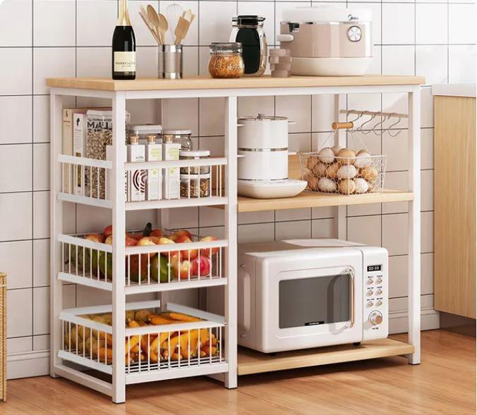 Iron Oven Rack Storage Stand – Multi Shelf Kitchen Organizer