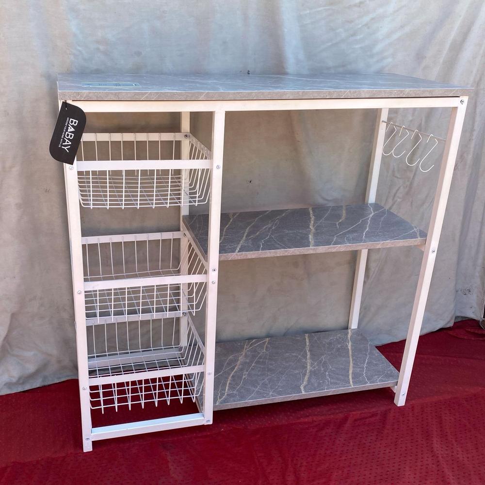 Iron Oven Rack Storage Stand – Multi Shelf Kitchen Organizer
