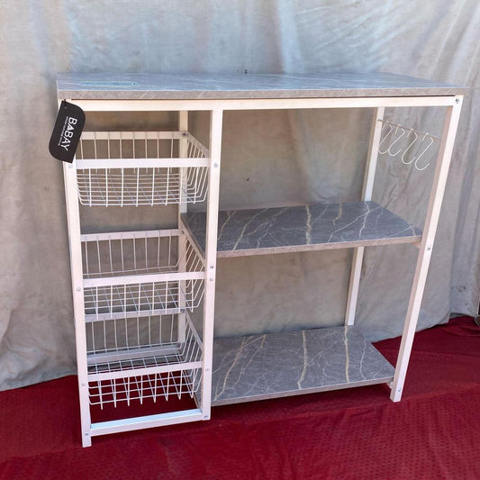 Iron Oven Rack Storage Stand – Multi Shelf Kitchen Organizer