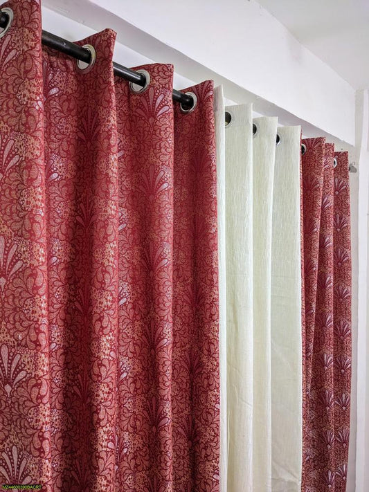 Jute Textured Curtains 92x56" Set of 3