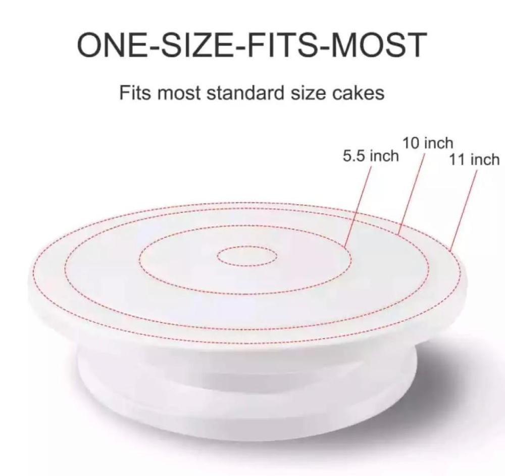 28cm Rotating Cake Turntable Stand – Non-Slip Plastic Cake Decorating Stand | Pink