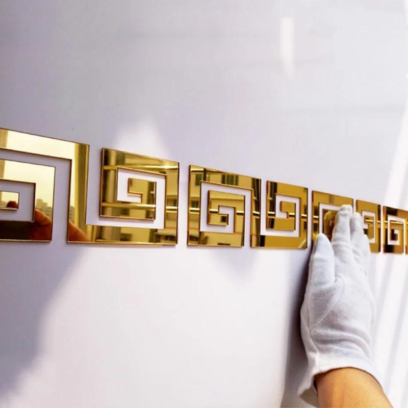 Premium Wall Adhesive Mirror Set – Golden Home Decor Mirrors