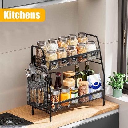 Black Stainless Steel Kitchen Storage Organizer