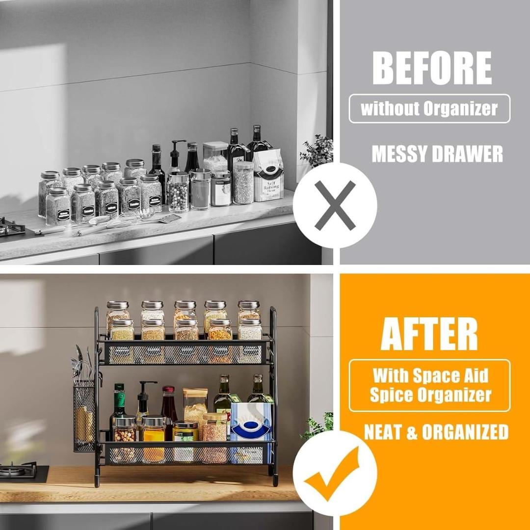 Black Stainless Steel Kitchen Storage Organizer