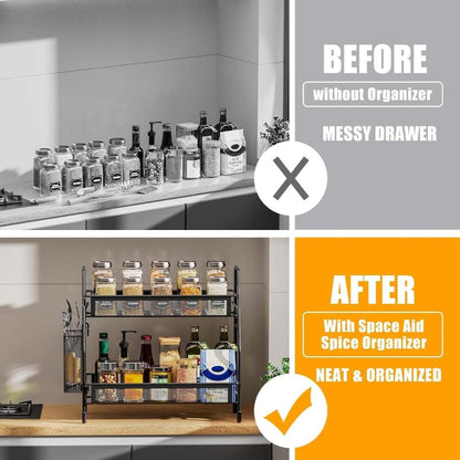 Black Stainless Steel Kitchen Storage Organizer