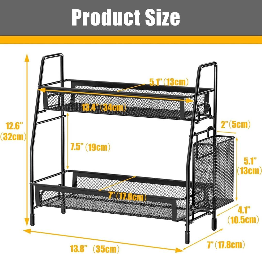 Black Stainless Steel Kitchen Storage Organizer