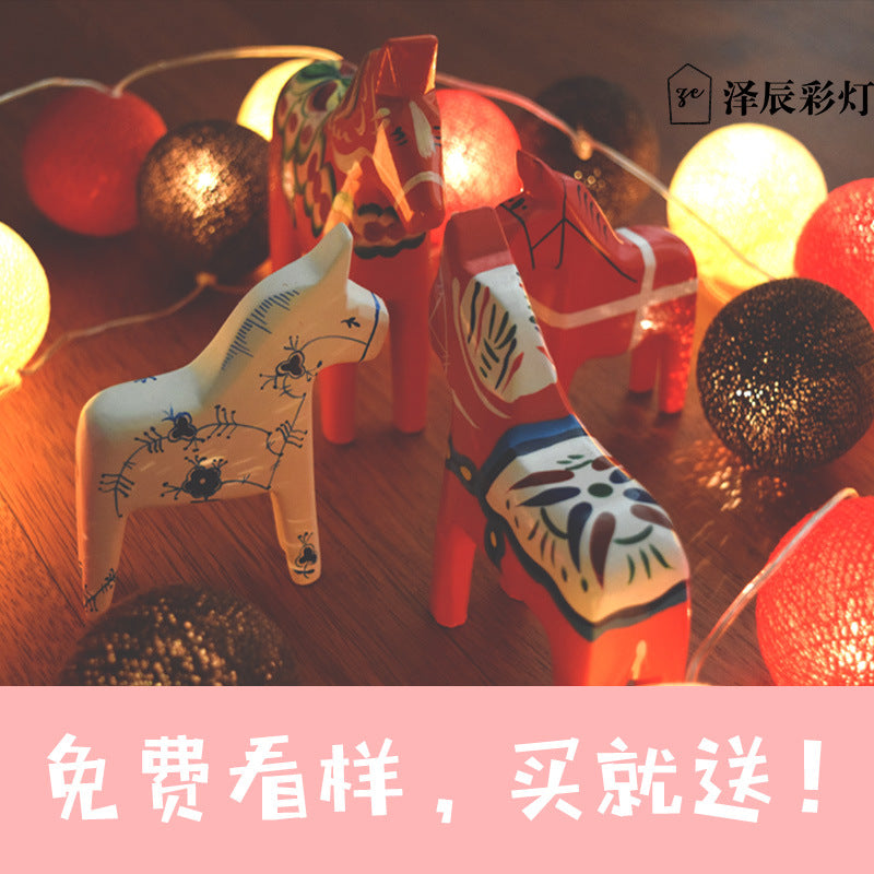 Cotton Ball LED Fairy String Lights – Warm White Decorative Lights for Home, Bedroom & Party Decor