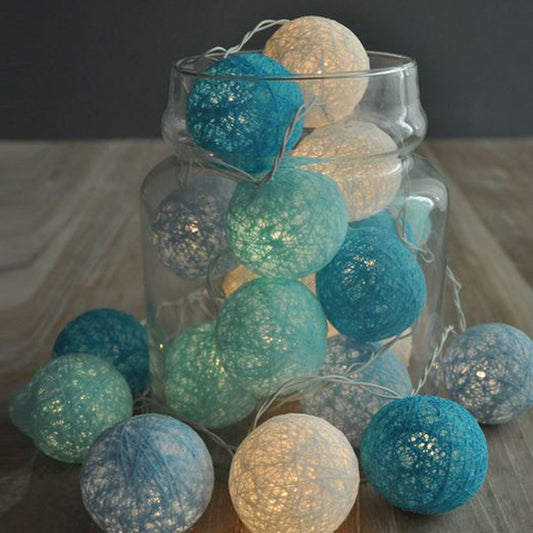 Cotton Ball LED Fairy String Lights – Warm White Decorative Lights for Home, Bedroom & Party Decor