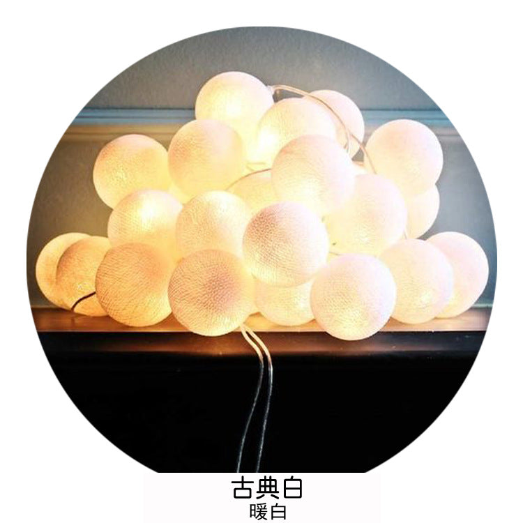 Cotton Ball LED Fairy String Lights – Warm White Decorative Lights for Home, Bedroom & Party Decor